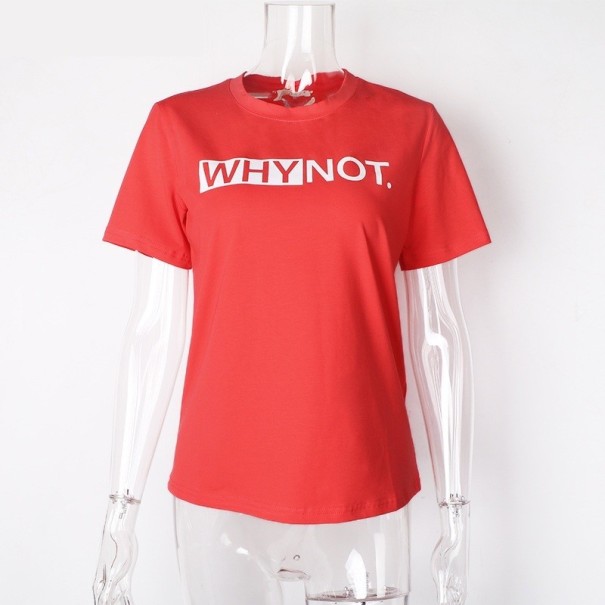 Dame T-shirt HVORFOR IKKE rød XL