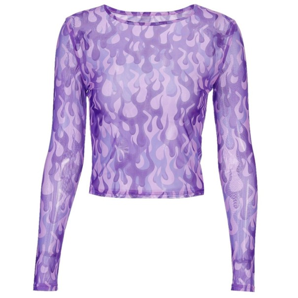 Dame T-shirt i gennemsigtig lilla S