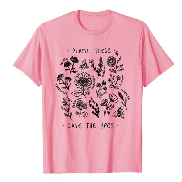 Dame T-shirt med blomster A221 M 9