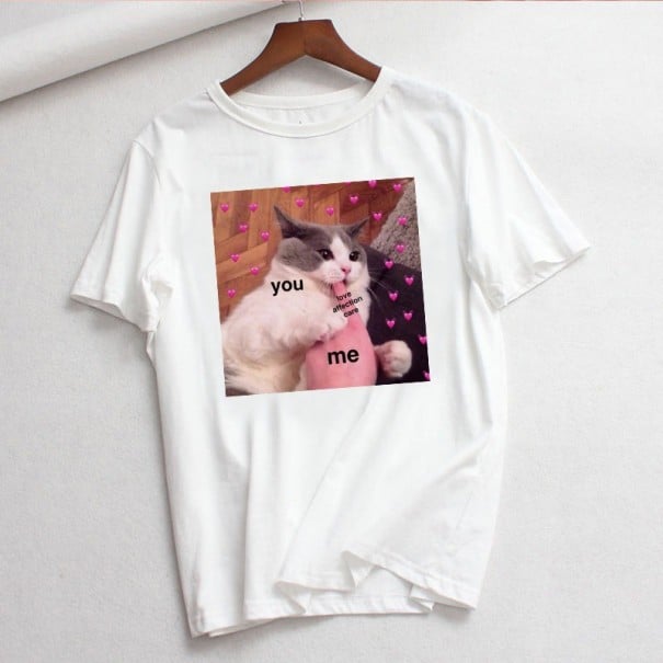 Dame T-shirt med dyreprint B332 XS 4