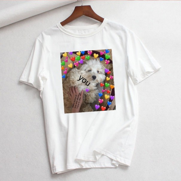 Dame T-shirt med dyreprint B332 L 6
