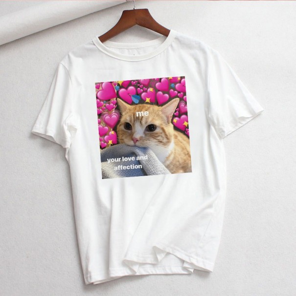 Dame T-shirt med dyreprint B332 XS 3