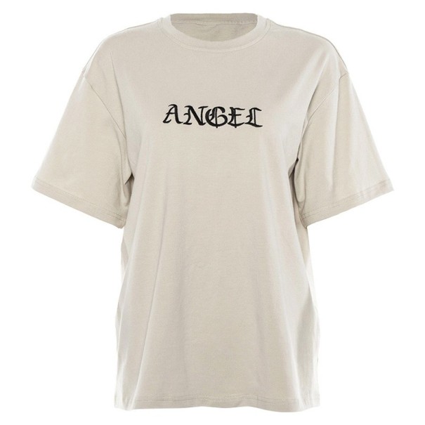 Dame T-shirt med engleprint L