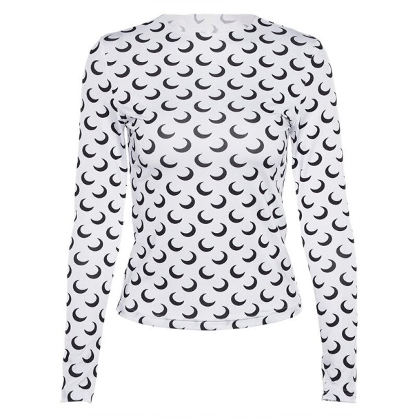 Dame T-shirt med lange ærmer B351 hvid L