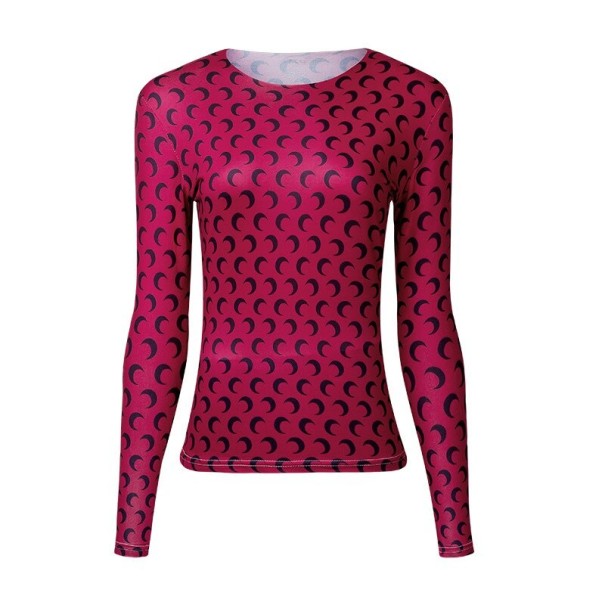 Dame T-shirt med lange ærmer B351 rød XL