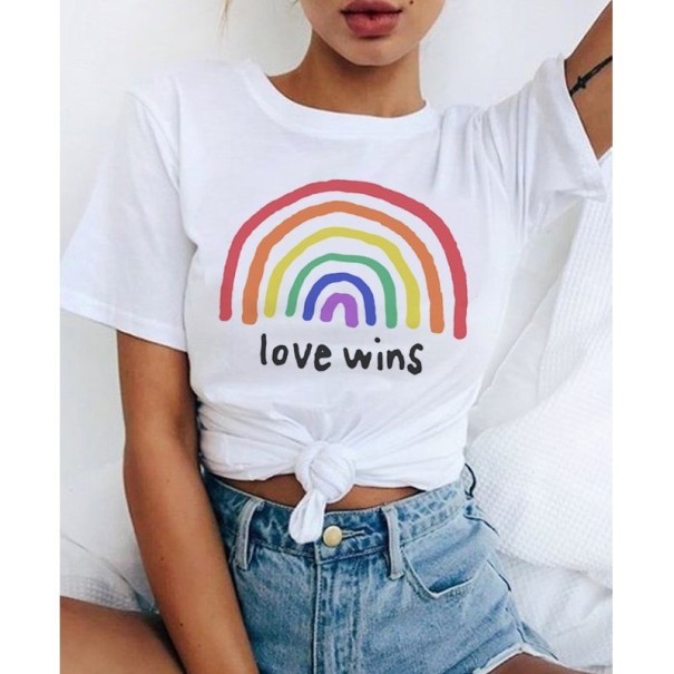 Dame-T-shirt med LGBT-motiv S 8