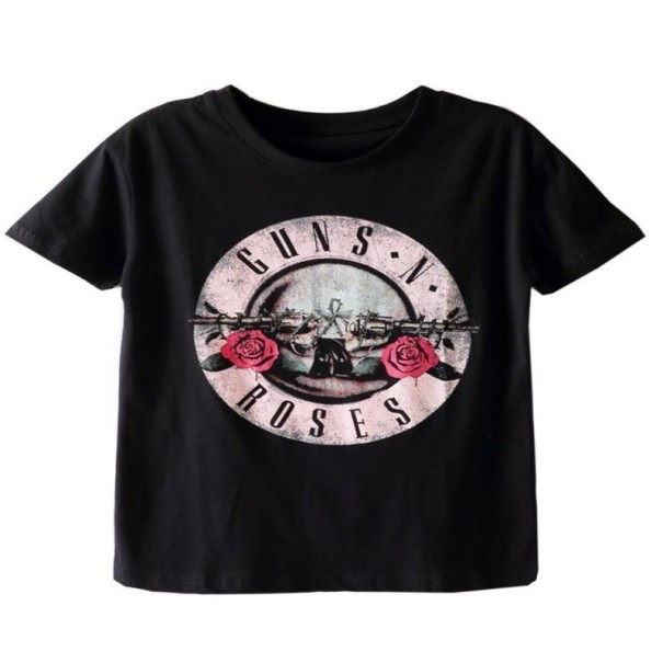 Dame T-shirt med roser M