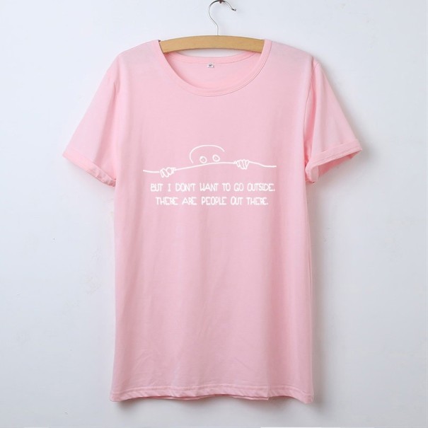 Dame T-shirt med sjovt print B151 M 6