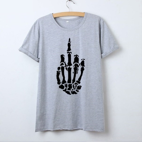 Dame-T-shirt med skeletmotiv M 4