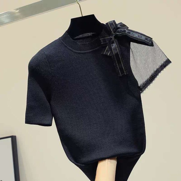 Dame T-shirt med sløjfe B159 1