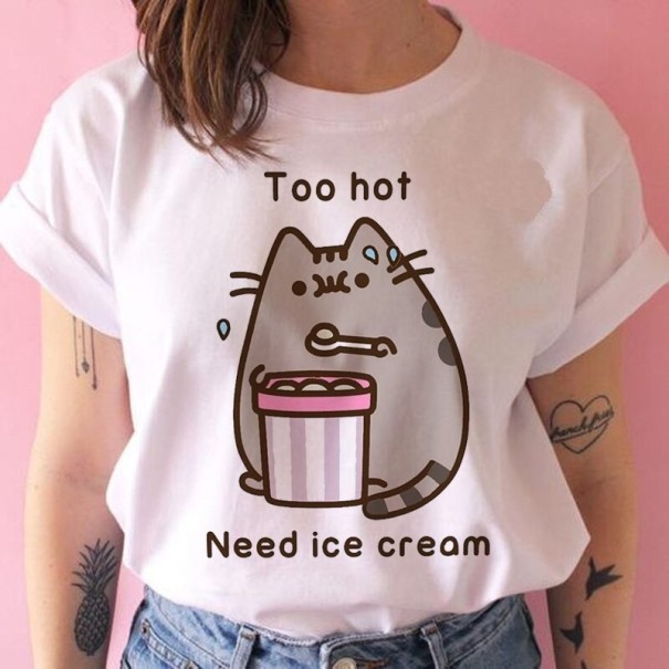 Dame T-shirt med tryk A218 XXS 13
