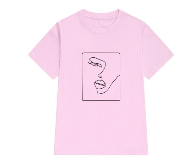 Dame T-shirt med tryk A71 rosa S