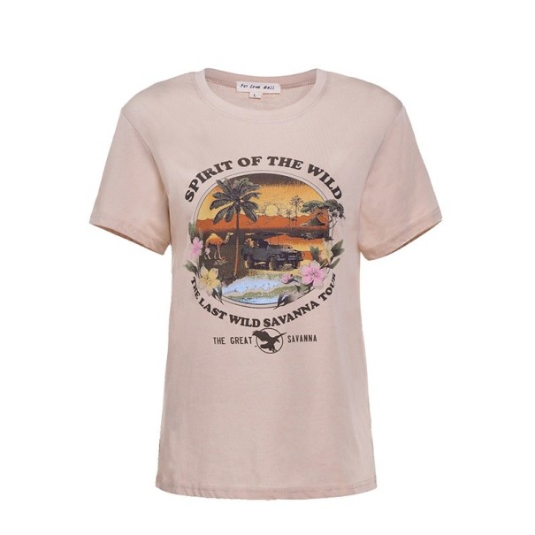 Dame T-shirt med tryk B330 XS