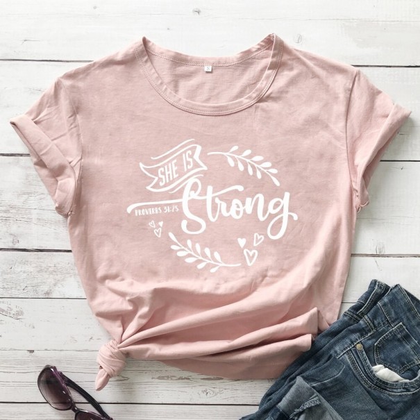 Dame T-shirt med tryk B395 XXL 21