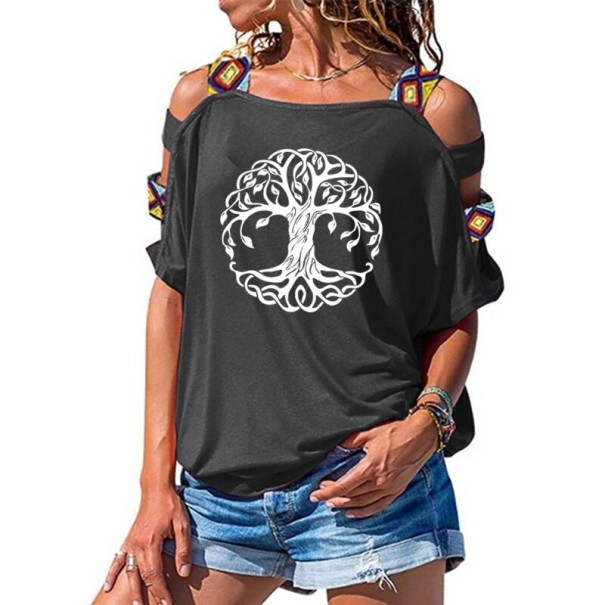 Dame T-shirt med udskæringer A1258 XXL 7