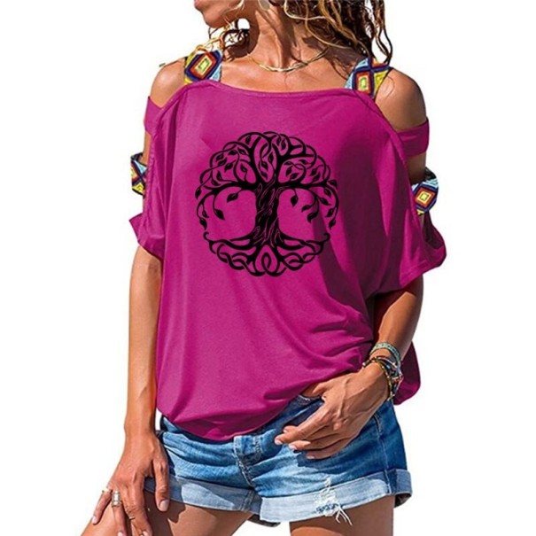 Dame T-shirt med udskæringer A1258 S 16