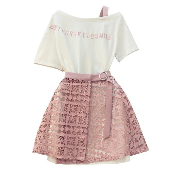 Dame T-shirt og nederdel B1049 L