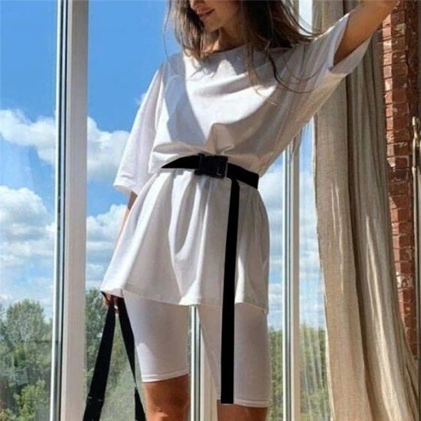 Dame T-shirt og shorts B880 hvid XL