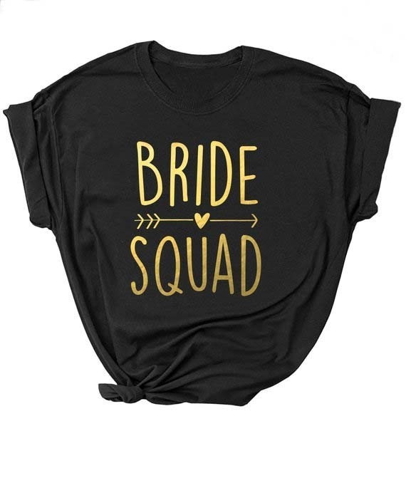 Dame-T-shirt til brudepiger sort L