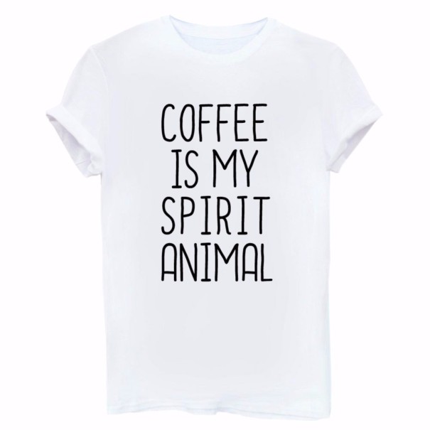 Dame-T-shirt til kaffeelskere J1792 hvid L