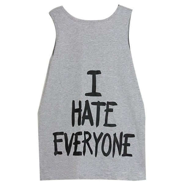 Dame tanktop med print A1211 grå M