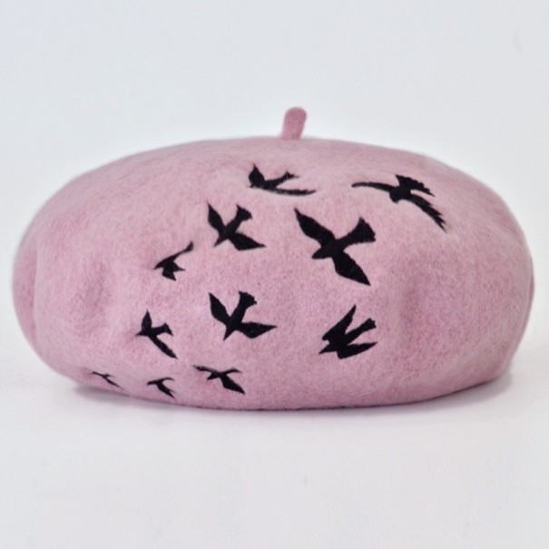 Dame vinterbaret med fugle J2451 rosa Dame vinterbaret med fugle J2451 rosa