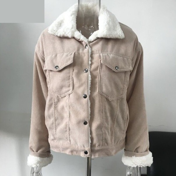 Dame vinterjakke med foer beige M