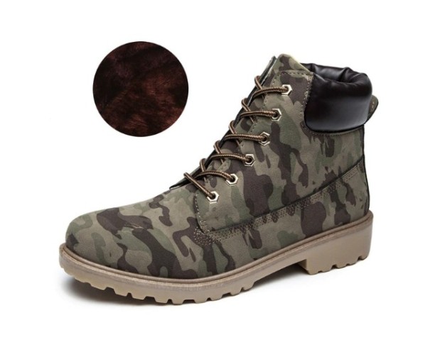 Dame vinterstøvler, jeans med pels J3019 camouflage 40