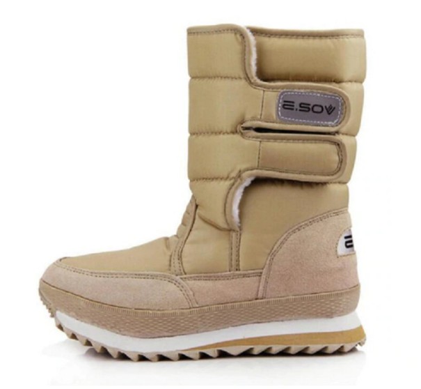 Dame vinterstøvler med velcrolukning J3230 khaki 41