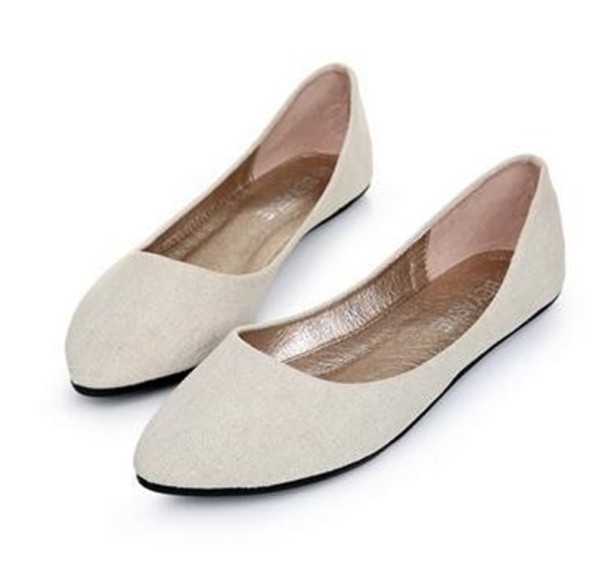Dameballerinaer i denim J1082 cremefarvet 39