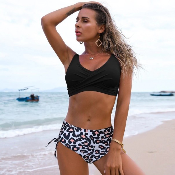 Damebikini P242 leopardmønster XL