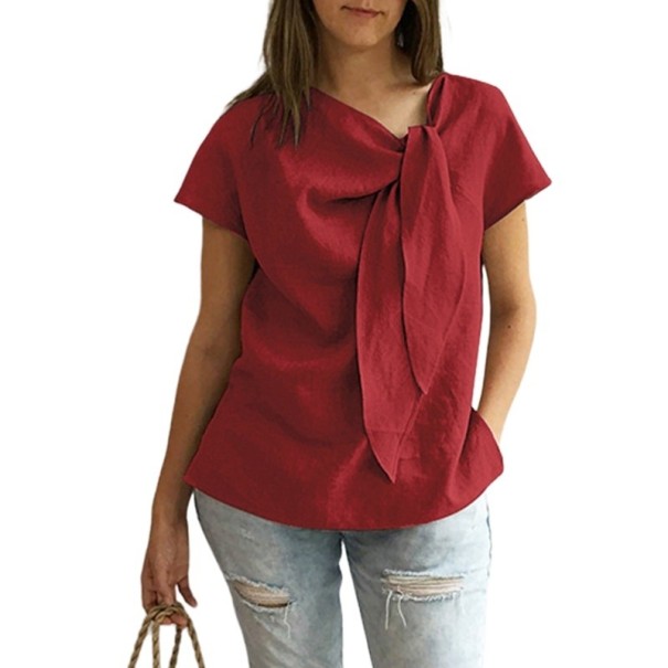 Damebluse med dekoration rød XXL