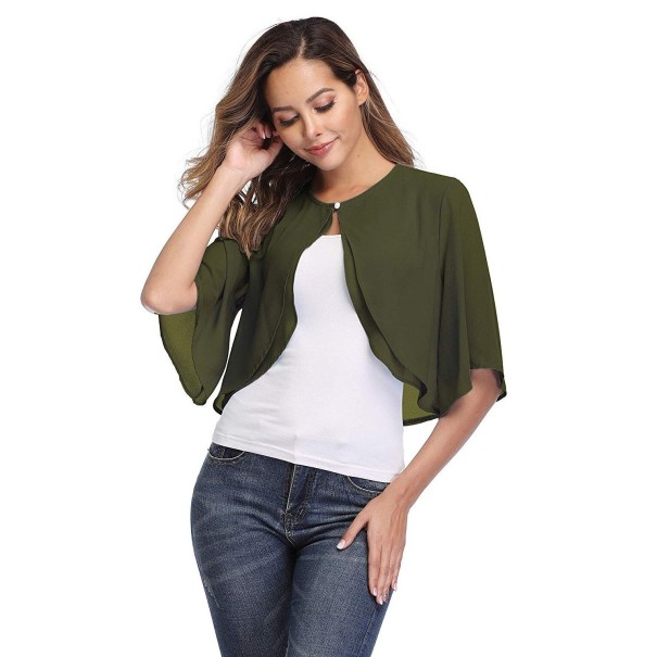 Damebolero P2010 armygrøn XS