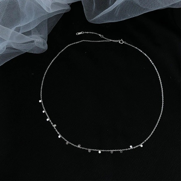 Damehalskæde med choker og vedhæng D543 sølv