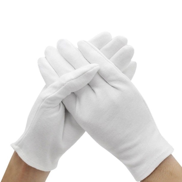 Damehandsker hvide - 6 par M
