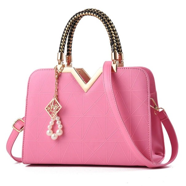 Damehåndtaske i læder M1191 rosa
