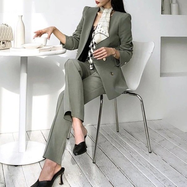 Damejakke og -bukser B1215 armygrøn S