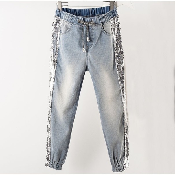 Damejeans med pailletter 3XL