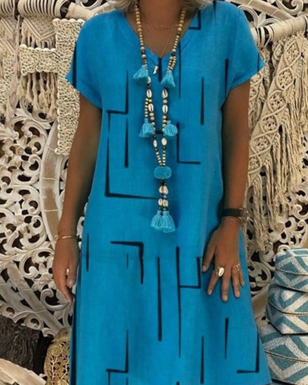 Damekjole Jade blå 3XL