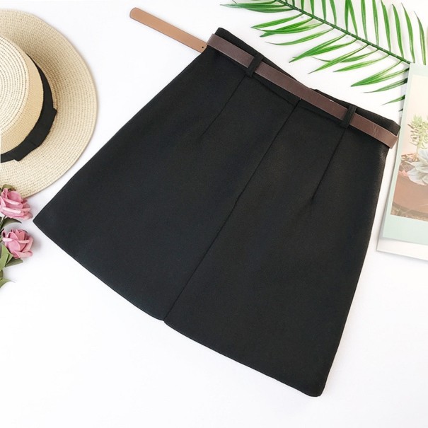 Dameminiskørt med bælte sort S