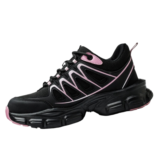 Damen Arbeits Schuhe Schnürschuhe für den täglichen Gebrauch Textil Gummi Schwarz Arbeits Schuhe leicht für Arbeit und Freizeit 41
