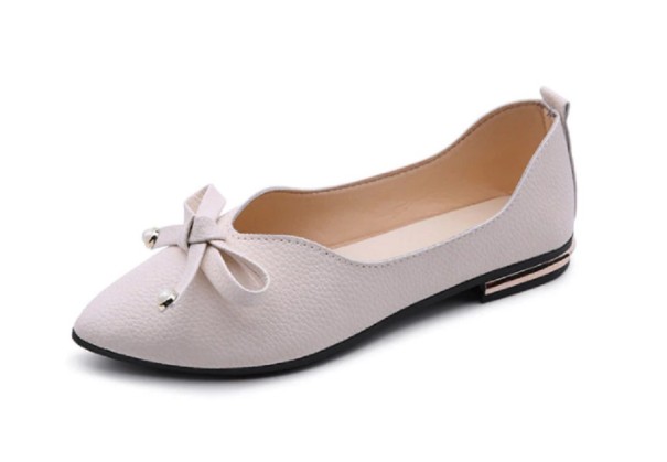 Damen-Ballerinas aus Kunstleder creme 38