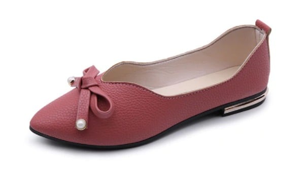 Damen-Ballerinas aus Kunstleder weinrot 35