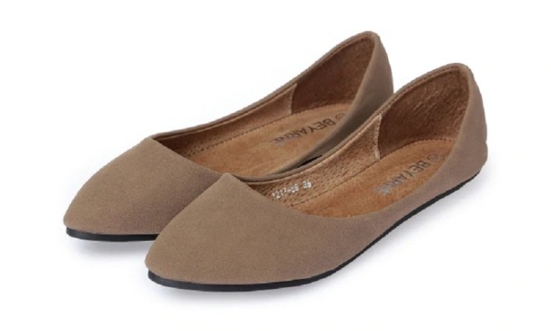 Damen-Ballerinas aus Wildleder J2397 braun 39