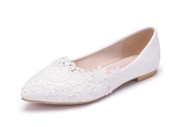 Damen-Ballerinas mit floraler Spitze 39