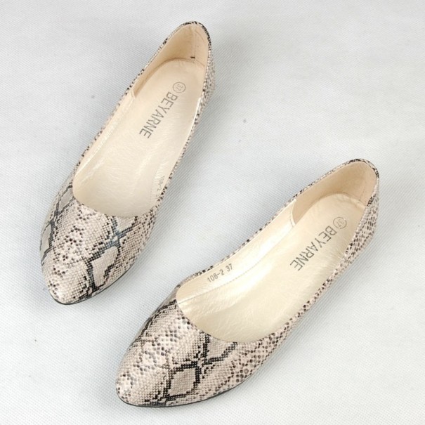 Damen-Ballerinas mit Schlangenmuster J1690 golden 38