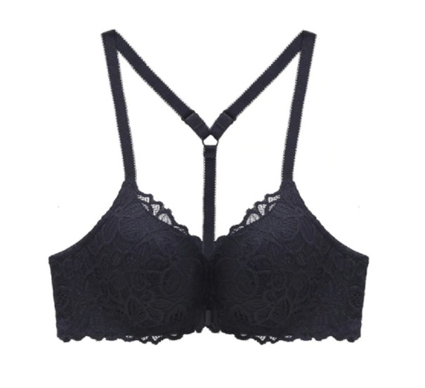 Damen-BH aus Spitze mit Frontverschluss schwarz 80A