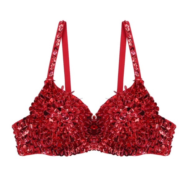Damen-BH mit Pailletten rot S