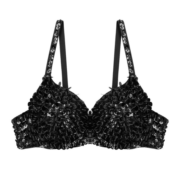 Damen-BH mit Pailletten schwarz S