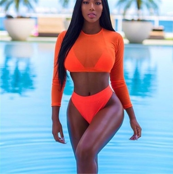 Damen-Bikini und Crop-Top P370 orange M